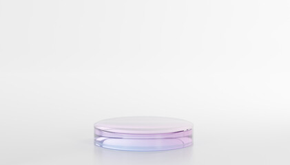 3D render.Purple Glass podium for product display on white background.