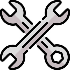 wrench line color icon