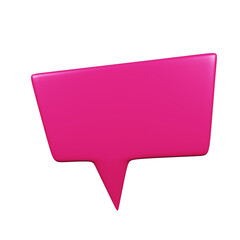 Pink speech bubble. 3D rendering