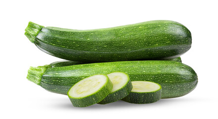 Fresh zucchini isolated on alpha layer png