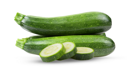 Fresh zucchini isolated on alpha layer png