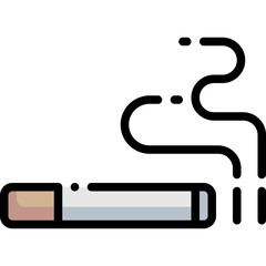 cigarette line color icon