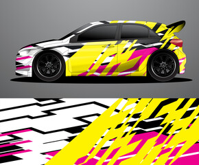Obraz premium Rally car decal graphic wrap vector, abstract background