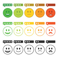 Review rating bubble with stars rate. Customer feedback concept. Template of reviews rate. Rank or level of satisfaction rating. Vector illustration in flat style. EPS 10.