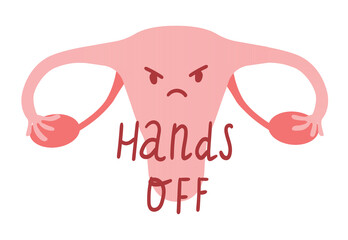 uterus with lettering Hands off