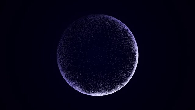 Futuristic colorful sphere of particles and lines. Network connection big data. Abstract technology background. 3d rendering.