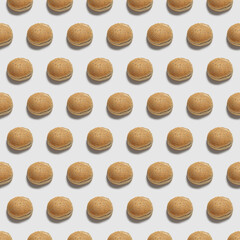 Patter of  fesh burger bread . Burger on white background. 