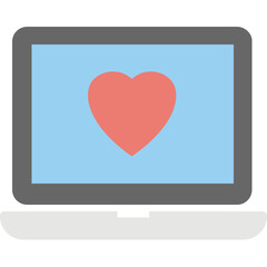 Online Love Vector Icon