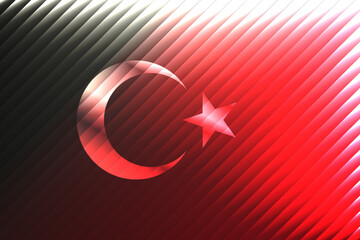 Turkish flag. Measured Turkey national flag. Vector red and white crescent and star special design. Print ready and versatile.