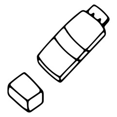 Doodle vector icon of a computer flash drive