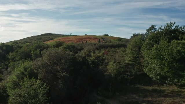 Flying over the Santa Barbara hill in Basque Country.