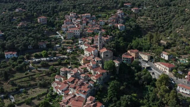 Aerial view turning around Montegrazie