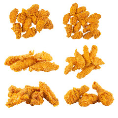 Assorted crispy fried chicken collage