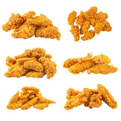 Assorted crispy fried chicken collage