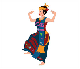Sumatra traditional dance vector illustration