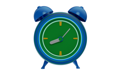 Despertador azul e verde 3d