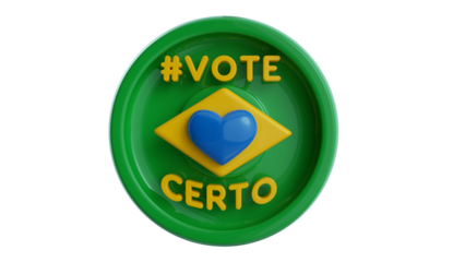Ícone 3d Vote certo Brasil
