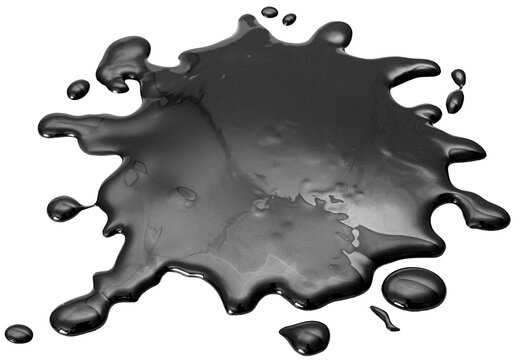 Black oil spill splash