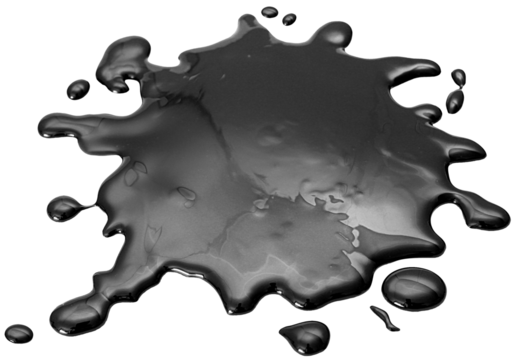 Black oil spill splash