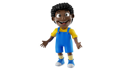 Isolated 3d illustration of happy child playing for children's day composition