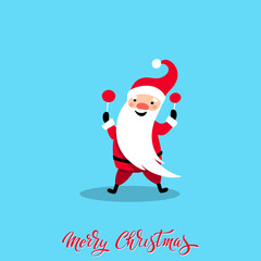 Santa Claus for Christmas and New Year. Cheerful hand drawn santa. Vector illustration