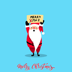 Santa Claus for Christmas and New Year. Cheerful hand drawn santa. Vector illustration
