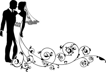 Bride and groom floral design
