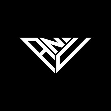 ANU letter logo creative design with vector graphic, ANU simple and modern logo in triangle shape.