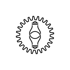 Gear bulb logo icon isolated on white background