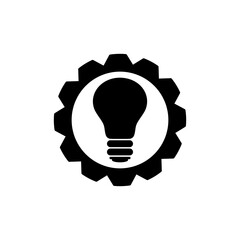 Gear bulb logo icon isolated on white background