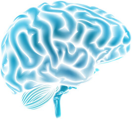Glowing blue brain concept