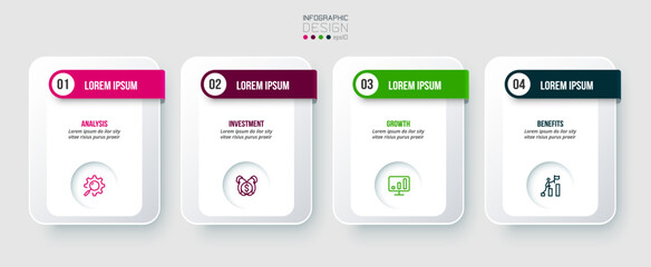 Infographic template business concept with step.