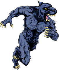 Panther sports mascot running
