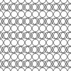 Circles, figures pattern. Seamless ornament. Circular forms backdrop. Geometric motif. Circle shapes background. Rings wallpaper. Digital paper, textile print, web design, abstract image. Vector art