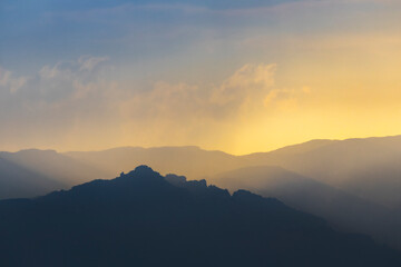 sunset in the mountains
