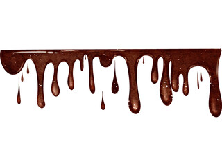 Dripping melted chocolate watercolor