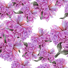 Background old peonies. Seamless pattern. - 528463378