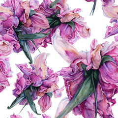 Background old peonies. Seamless pattern.