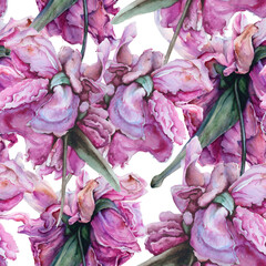 Background old peonies. Seamless pattern. - 528463383
