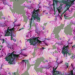 Background old peonies. Seamless pattern. - 528463385