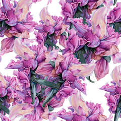 Background old peonies. Seamless pattern. - 528463386