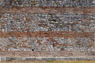 Textured and layered roman wall