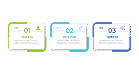 Three steps infographics banner design template