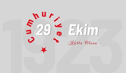 Celebration card for the anniversary of 29th October Republic of Turkey
