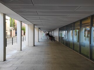arcades in a contemporary building - obrazy, fototapety, plakaty