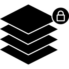 layers lock Isolated Vector Icon

