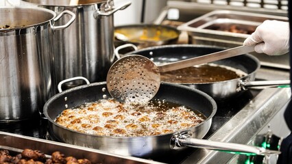 cooking meatballs