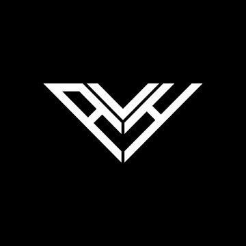AVH letter logo creative design with vector graphic, AVH simple and modern logo in triangle shape.