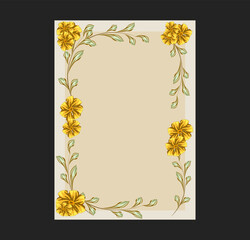 Floral template for invitation card, greeting card, advertising booklet. Pattern.