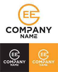 Initial letter e e logo vector design template